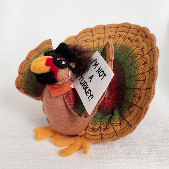 Annalee 7" Turkey in Disguise 2022 Thanksgiving Doll I'm Not a Turkey, NWT - Picture 2 of 5
